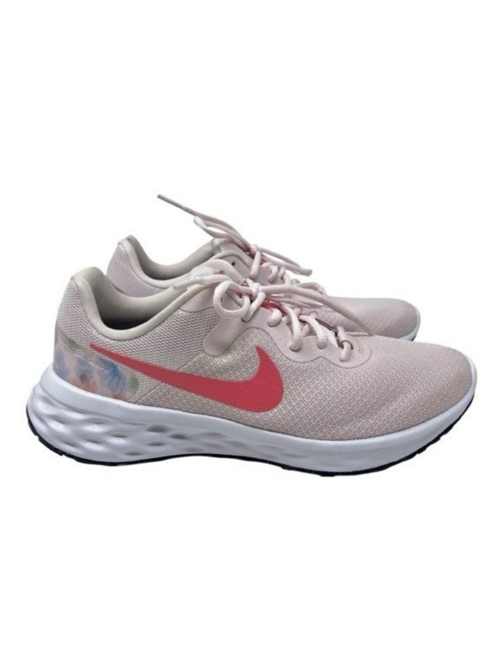 Nike Women's Light Pink Floral Running Shoes Sneakers Size 9.5